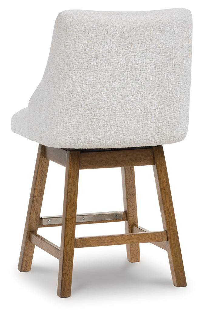 Cabalynn Oatmeal/Light Brown Counter Height Barstool, Set of 2 by Ashley at Eve Furniture