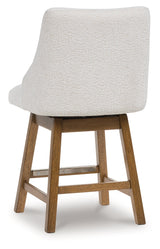 Cabalynn Oatmeal/Light Brown Counter Height Barstool, Set of 2 by Ashley at Eve Furniture