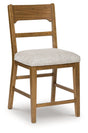 Cabalynn Oatmeal/Light Brown Counter Height Barstool, Set of 2 by Ashley at Eve Furniture