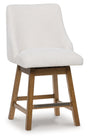 Cabalynn Oatmeal/Light Brown Counter Height Barstool, Set of 2 by Ashley at Eve Furniture