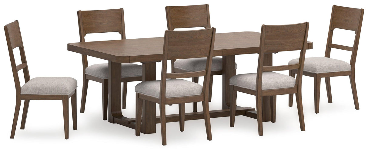 Cabalynn Light Brown Dining Table and 6 Chairs by Ashley at Eve Furniture