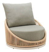 Cabana Multicolor Outdoor Swivel Chair by Zuomod at Eve Furniture