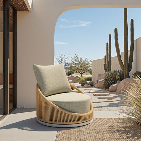 Cabana Multicolor Outdoor Swivel Chair by Zuomod at Eve Furniture
