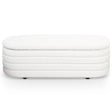 Cabana White Boucle Bench w/Storage by Ashcroft Furniture at Eve Furniture