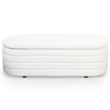 Cabana White Boucle Bench w/Storage by Ashcroft Furniture at Eve Furniture