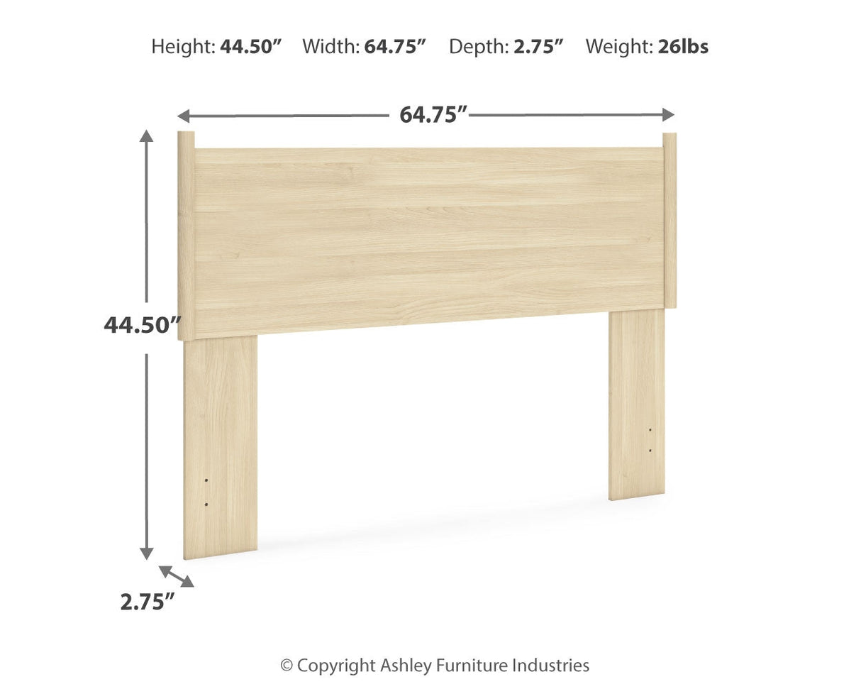 Cabinella Queen Panel Headboard with 2 Nightstands in Tan