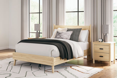 Cabinella Tan Full Platform Panel Bedroom Set by Ashley at Eve Furniture