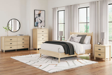 Cabinella Tan Full Platform Panel Bedroom Set by Ashley at Eve Furniture