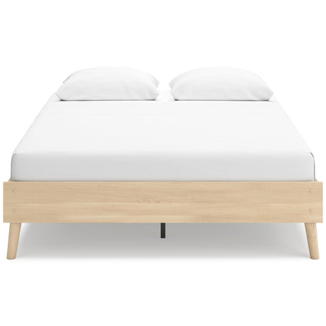 Cabinella Tan Queen Platform Base Bed by Ashley at Eve Furniture