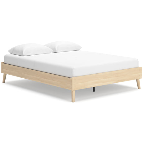 Cabinella Tan Queen Platform Base Bed by Ashley at Eve Furniture