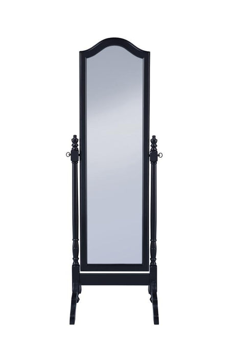 Cabot Black Rectangular Cheval Mirror with Arched Top by Coaster at Eve Furniture