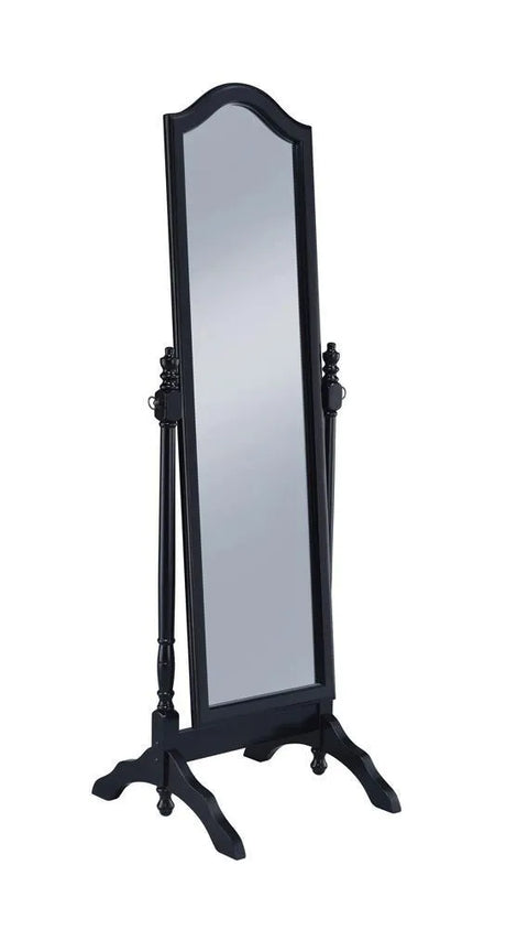 Cabot Black Rectangular Cheval Mirror with Arched Top by Coaster at Eve Furniture