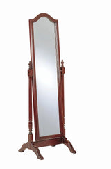 Cabot Merlot Rectangular Cheval Mirror with Arched Top by Coaster at Eve Furniture