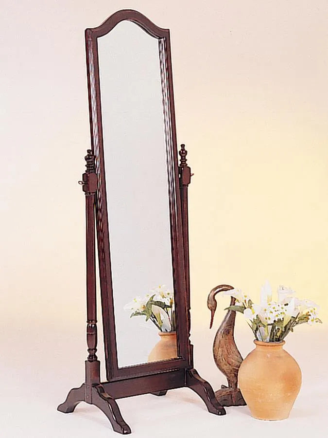 Cabot Merlot Rectangular Cheval Mirror with Arched Top by Coaster at Eve Furniture