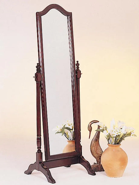 Cabot Merlot Rectangular Cheval Mirror with Arched Top by Coaster at Eve Furniture