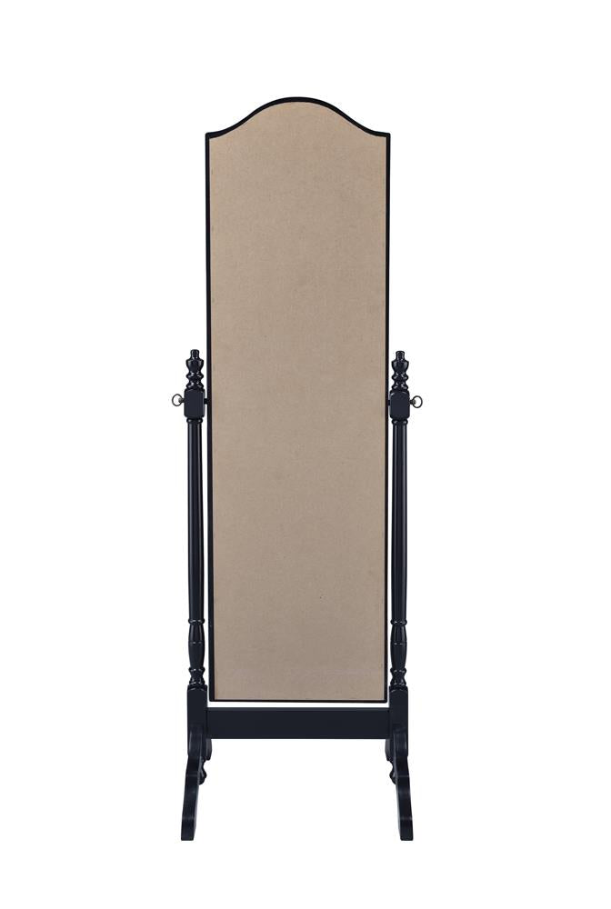 Cabot Black Rectangular Cheval Mirror with Arched Top