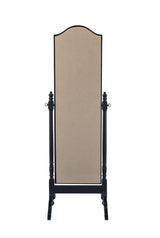 Cabot Black Rectangular Cheval Mirror with Arched Top