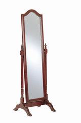 Cabot Merlot Rectangular Cheval Mirror with Arched Top