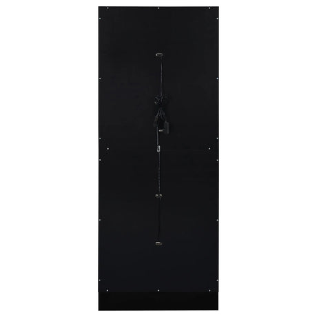 Cabra Display Case Curio Cabinet with Glass Shelves and LED Lighting Black High Gloss by Coaster at Eve Furniture