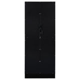 Cabra Display Case Curio Cabinet with Glass Shelves and LED Lighting Black High Gloss by Coaster at Eve Furniture