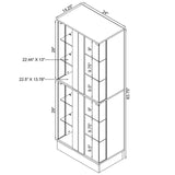 Cabra Display Case Curio Cabinet with Glass Shelves and LED Lighting White High Gloss