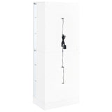 Cabra Display Case Curio Cabinet with Glass Shelves and LED Lighting White High Gloss