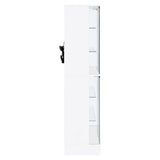 Cabra Display Case Curio Cabinet with Glass Shelves and LED Lighting White High Gloss by Coaster at Eve Furniture