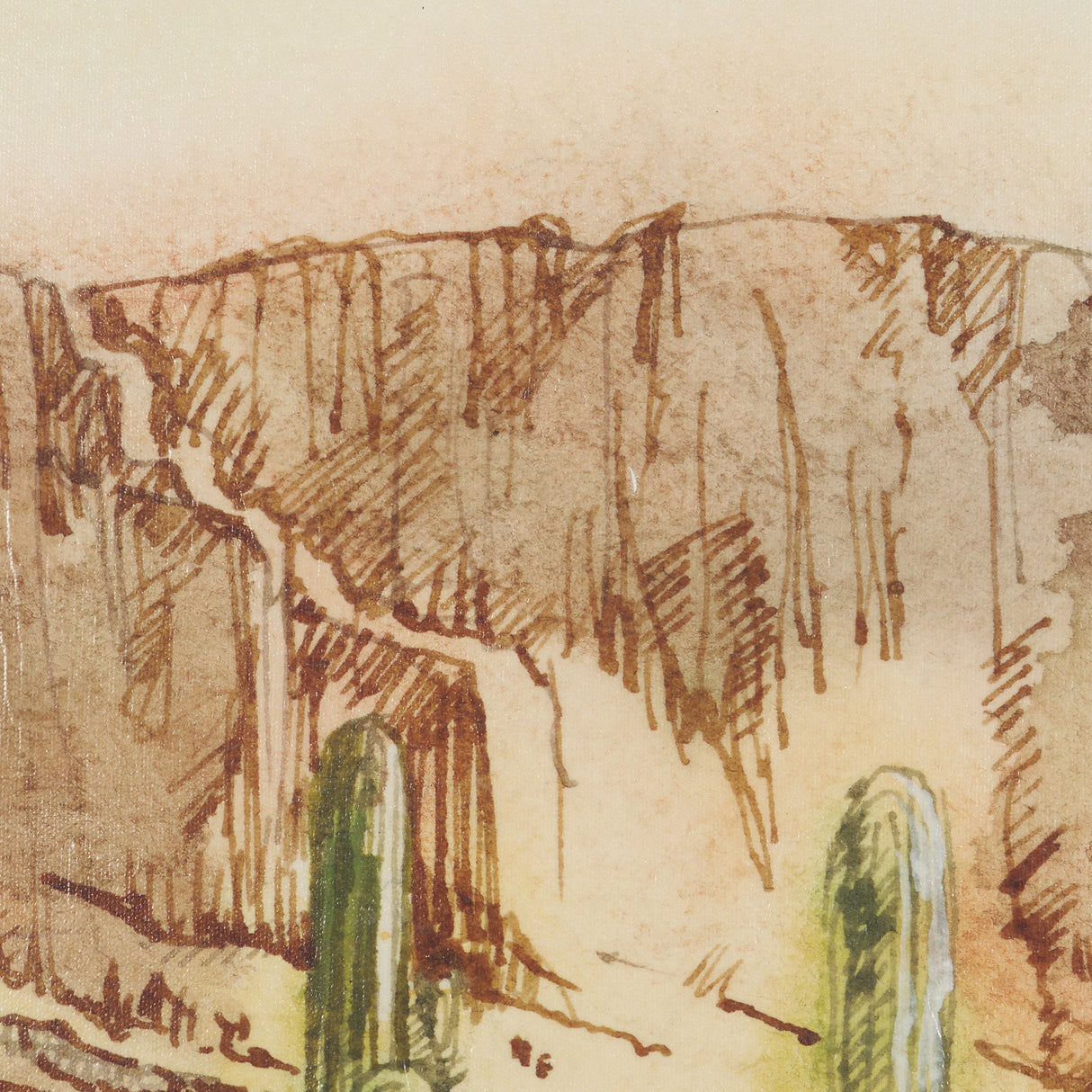 Cactus Country II by Mercana Studio Hand-Embellished Textured Framed Canvas Artwork by Mercana at Eve Furniture