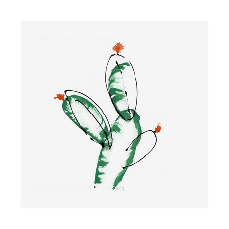 Cactus I by WRG a Hand Embellished Textured Canvas by Mercana at Eve Furniture
