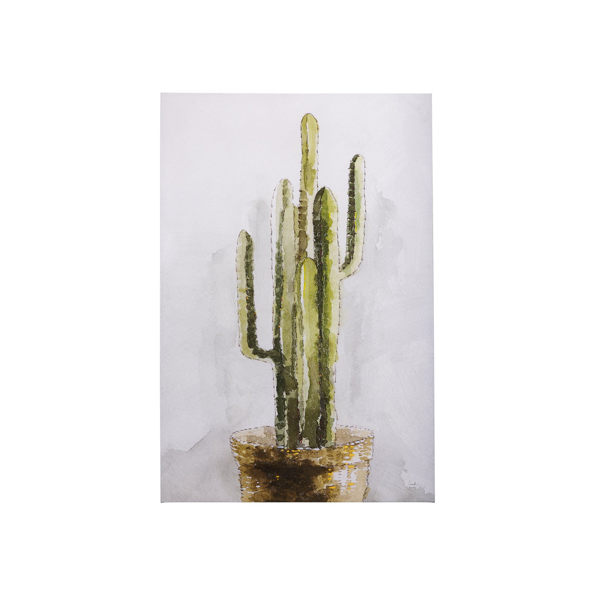 cactus II by Mercana Studio a Hand Embellished Textured Canvas by Mercana at Eve Furniture