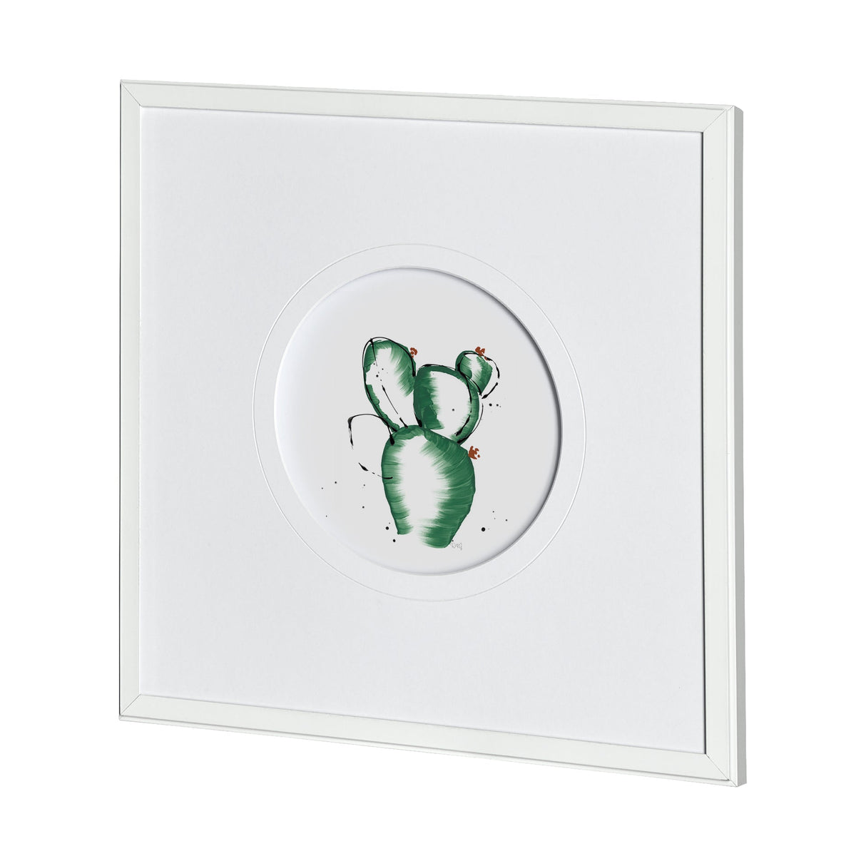 Cactus II by Mercana Studio a Hand Embellished Textured Framed Art Print Matted under Glass by Mercana at Eve Furniture