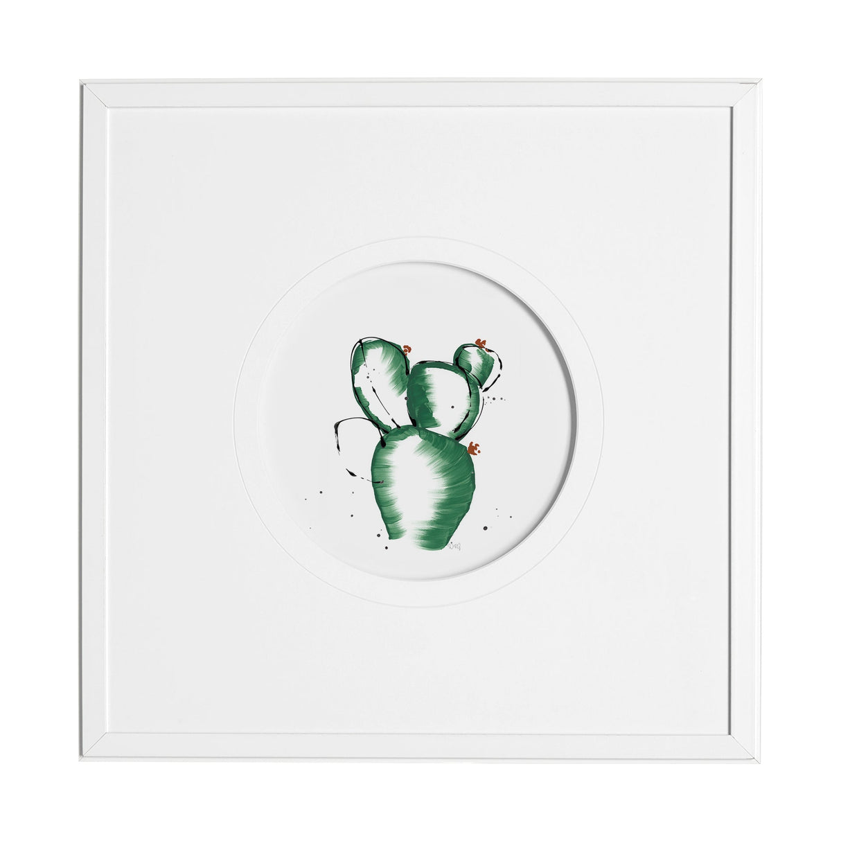 Cactus II by Mercana Studio a Hand Embellished Textured Framed Art Print Matted under Glass by Mercana at Eve Furniture