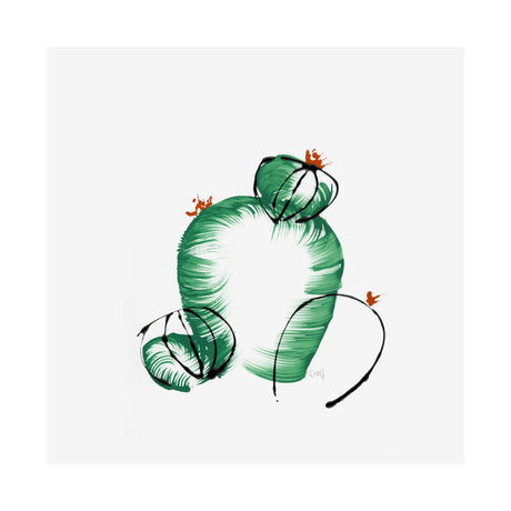 Cactus III by WRG a Hand Embellished Textured Canvas by Mercana at Eve Furniture