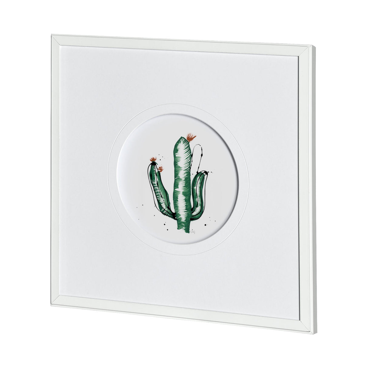 Cactus IV by Mercana Studio a Hand Embellished Textured Framed Art Print Matted under Glass by Mercana at Eve Furniture