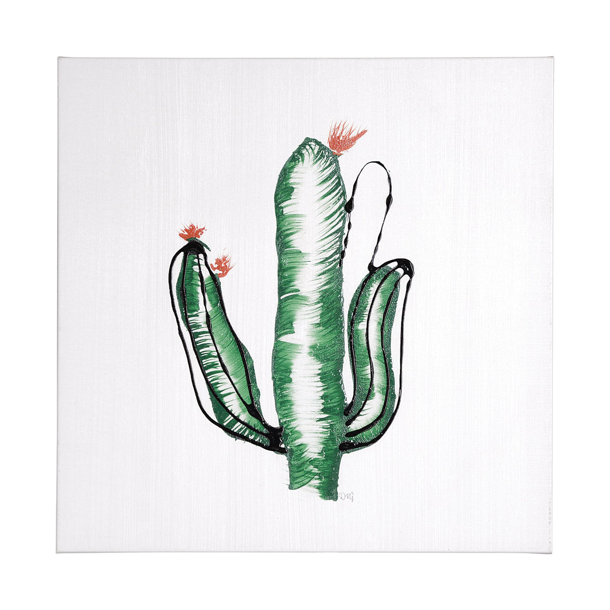 Cactus IV by WRG a Hand Embellished Textured Canvas by Mercana at Eve Furniture