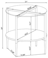 Cadee Round Glass Top End Table Clear/Chrome