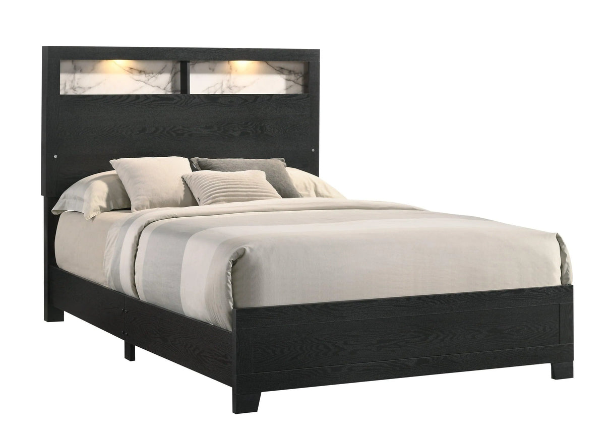 Cadence Black King LED Panel Bed by Crown Mark at Eve Furniture