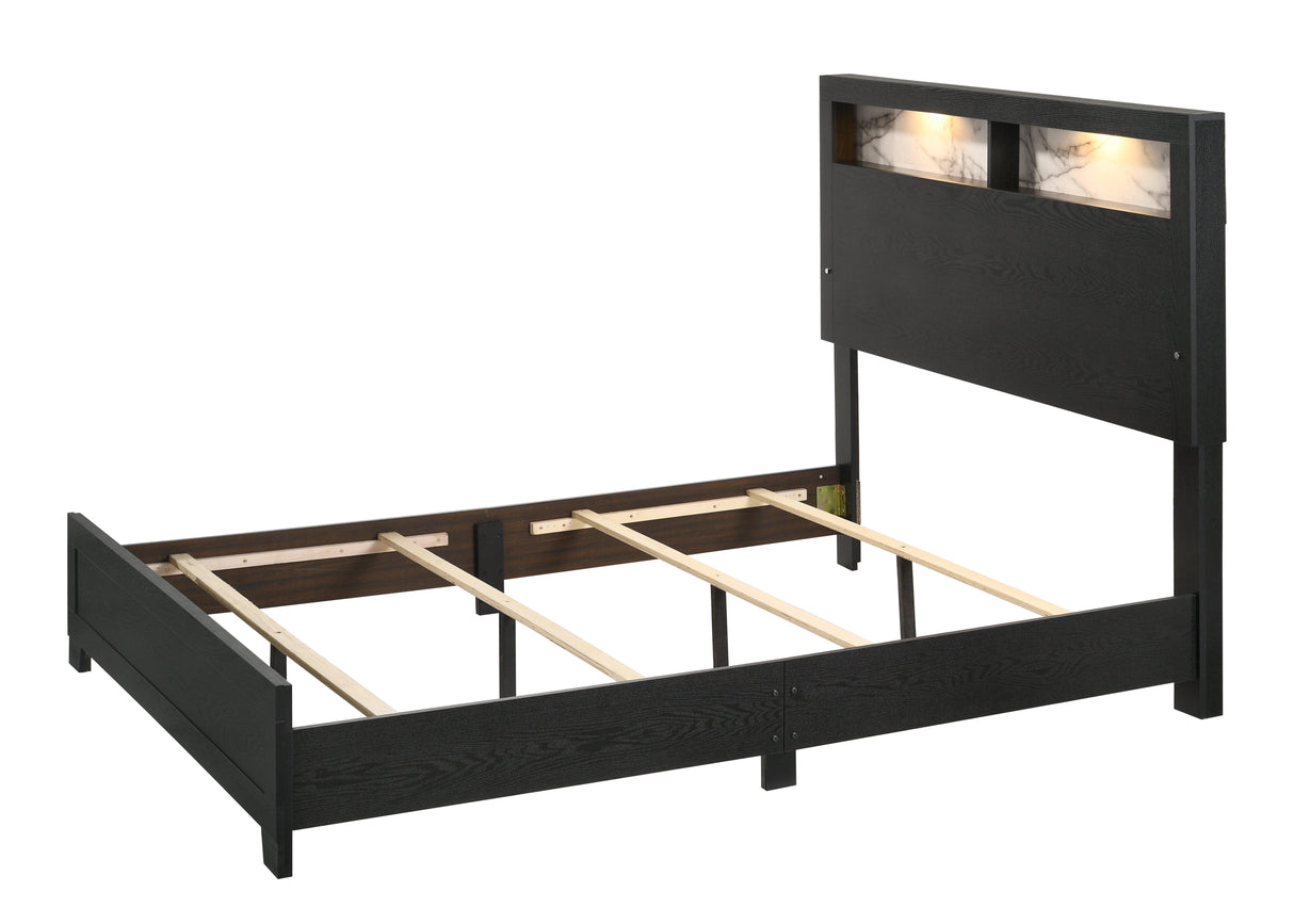 Cadence Black LED Panel Bedroom Set by Crown Mark at Eve Furniture