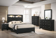 Cadence Black LED Panel Bedroom Set by Crown Mark at Eve Furniture