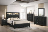 Cadence Black LED Panel Bedroom Set by Crown Mark at Eve Furniture
