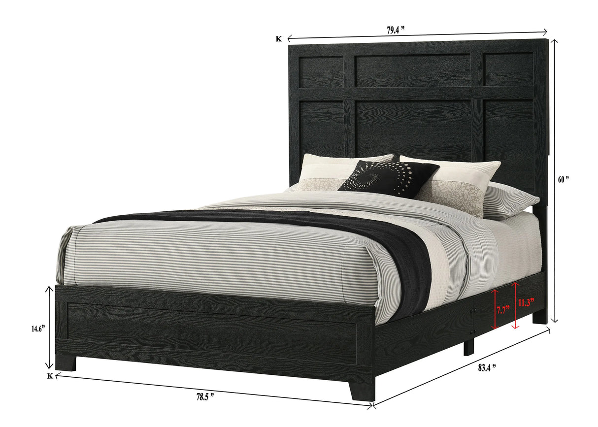 Cadence Black Panel King Bed by Crown Mark at Eve Furniture