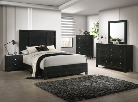 Cadence Black Panel Queen Bed by Crownmark at Eve Furniture