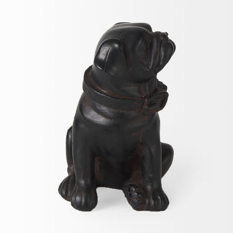 Cadence Black Resin Pug Dog by Mercana at Eve Furniture