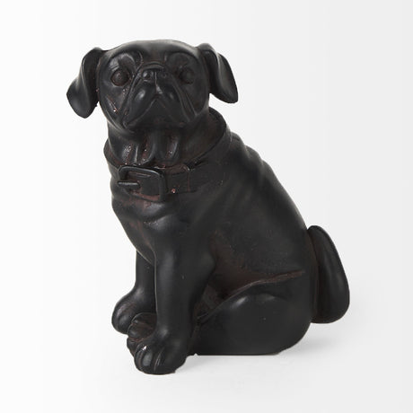 Cadence Black Resin Pug Dog by Mercana at Eve Furniture