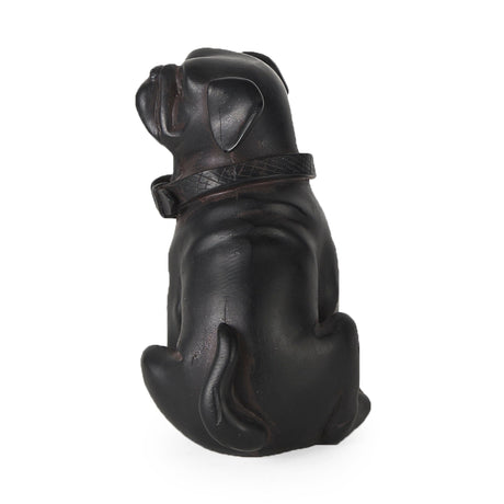 Cadence Black Resin Pug Dog by Mercana at Eve Furniture