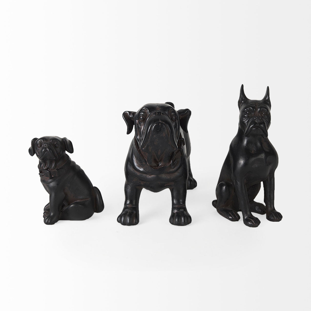 Cadence 4L x 5W Black Resin Pug Dog by Mercana at Eve Furniture