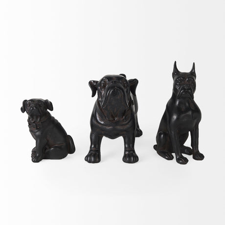 Cadence Black Resin Pug Dog by Mercana at Eve Furniture