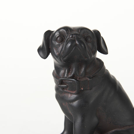 Cadence Black Resin Pug Dog by Mercana at Eve Furniture