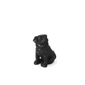 Cadence 4L x 5W Black Resin Pug Dog by Mercana at Eve Furniture