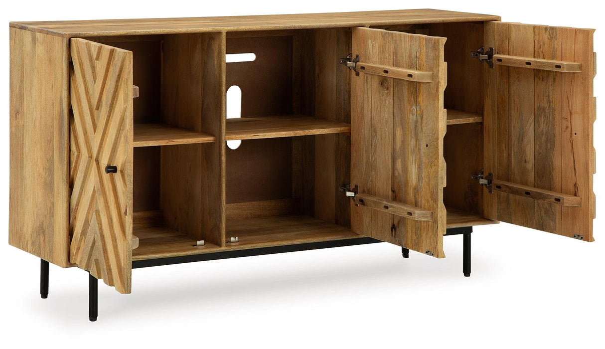 Cadewick Natural Accent Cabinet by Ashley at Eve Furniture